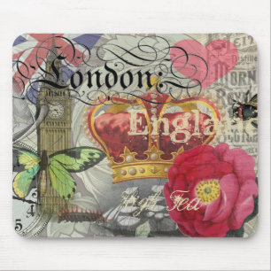 Mousepad Colagem de Viagens vintage da Inglaterra
