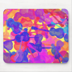 Mousepad Colagem de Violão Colorida