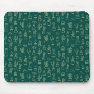 Mousepad Colagem do cacto do desenho da mão