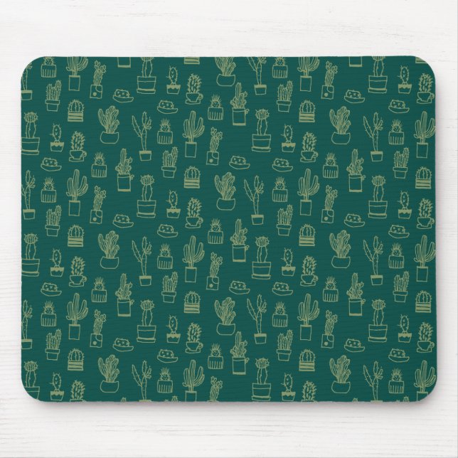 Mousepad Colagem do cacto do desenho da mão (Frente)
