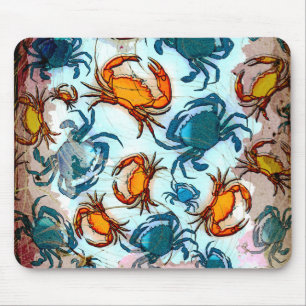 Mousepad Colagem dos caranguejos vermelhos e azuis do