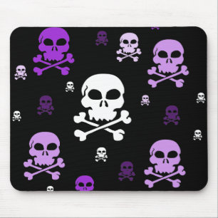 Mousepad Colagem dos crânios dos desenhos animados - roxo