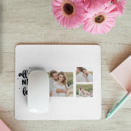 Mousepad Colagem Foto do Casal e tudo o que você precisa é 