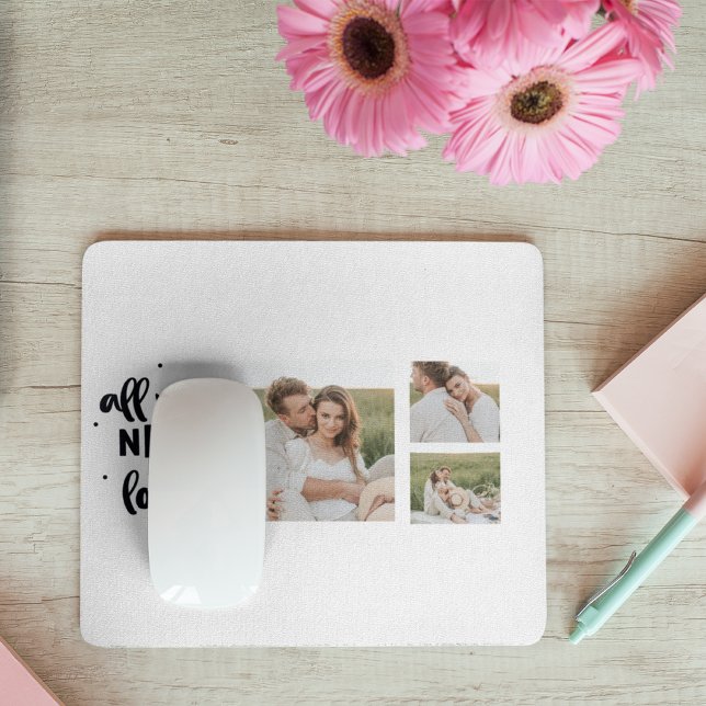 Mousepad Colagem Foto do Casal e tudo o que você precisa é  (Criador carregado)