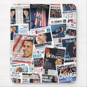 Mousepad Colagem internacional de Front Page da vitória de