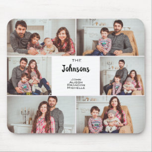 Mousepad Colagem moderna da foto de família do costume 6