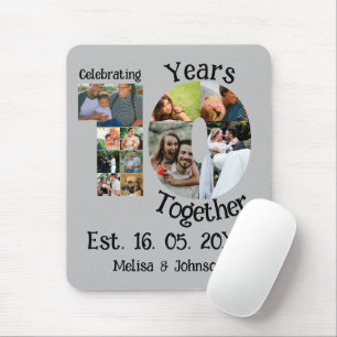 Mousepad Colagem personalizada de 10 anos de casamento 11