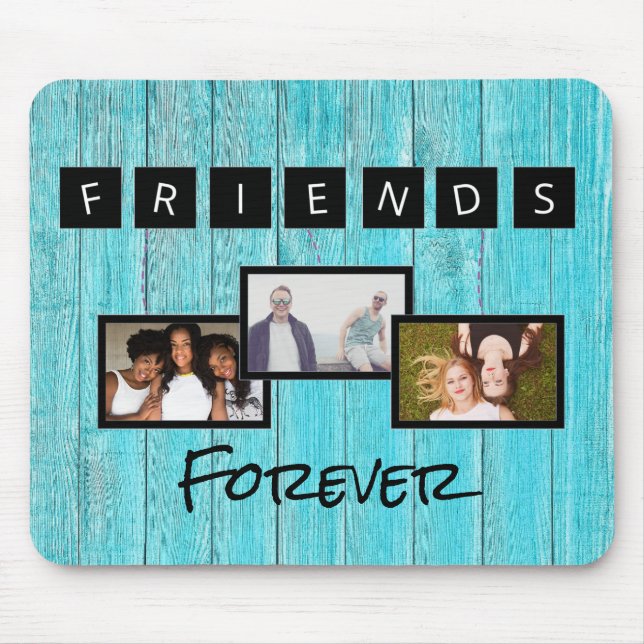 Mousepad Colagem personalizada de fotos de modelo do dia de (Frente)