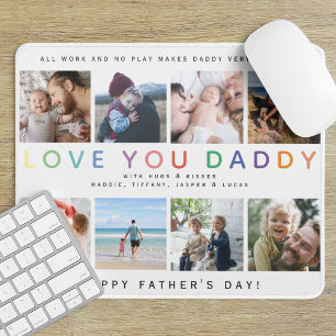 Mousepad Colar de Fotos 'EU TE AMO PAI' Arco-íris Lembrança