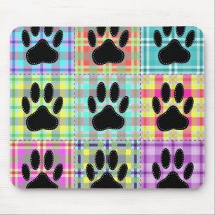 Mousepad Colcha com Padrão de Pata de Cachorro