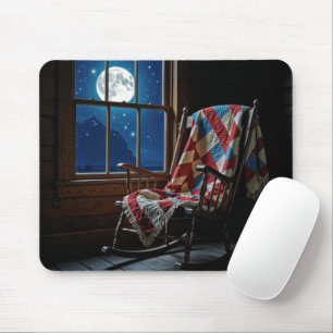 Mousepad Colcha Em Uma Cadeira Balanço Ao Luar
