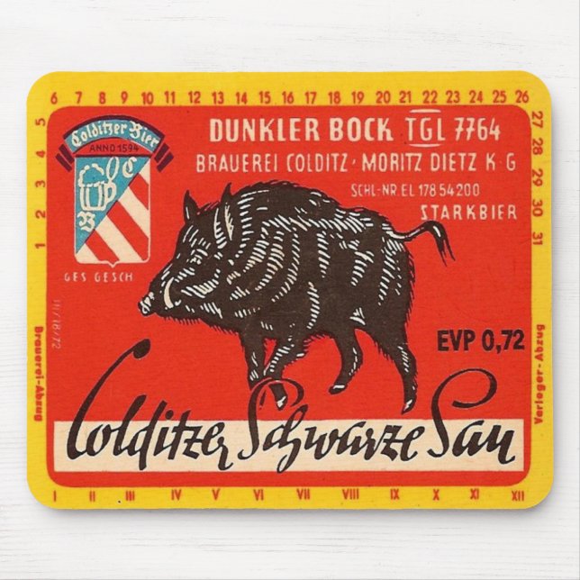 Mousepad Colditzer Schwarze Sau (Frente)