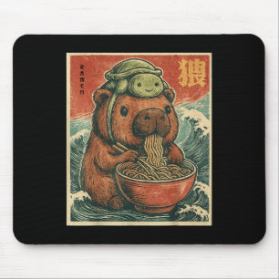 Mousepad Cole Capybara E Mochila De Tartaruga Ramen Kawaii 