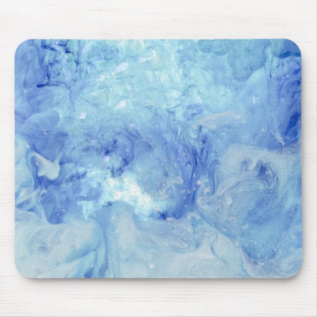 Mousepad Coleção "Blizzard" - abstrato azul e branco (Frente)