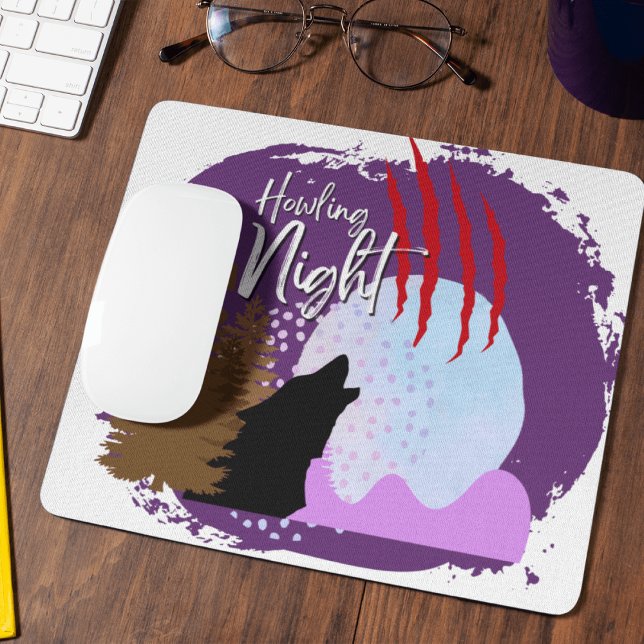 Mousepad Coleção de Carimbo de Halloween "Howling Night" (Halloween Stamp collection - Howling Night Mousepad from The Beekeeper Store)