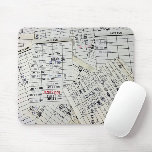 Mousepad Coleção de Cartão de Biblioteca Antigo (Com mouse)