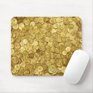 Mousepad Coleção de Moedas Douradas Antiga