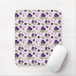 Mousepad Coleção de padrões da cesta de fruta - Airelas azu