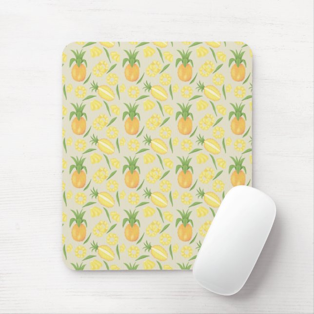 Mousepad Coleção de padrões da fruta - Ananases (Com mouse)
