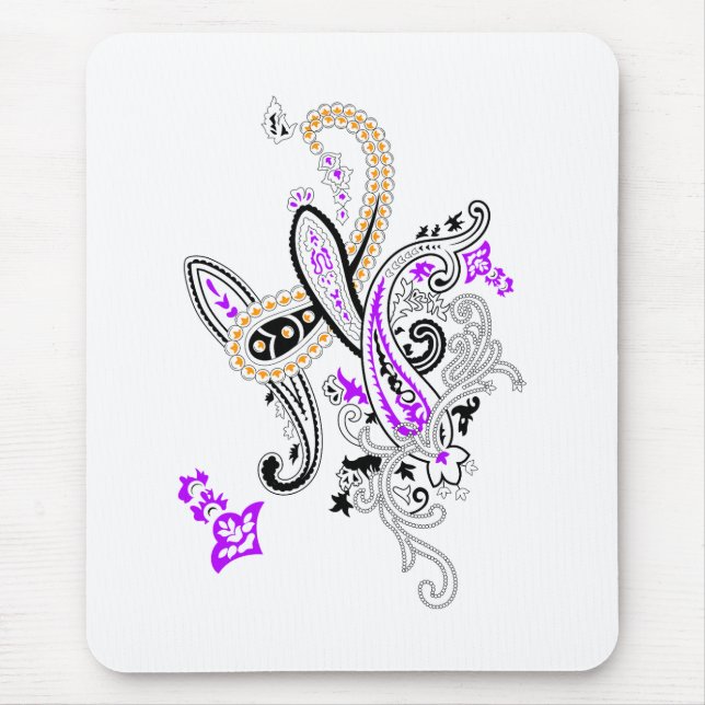 Mousepad Coleção de Paisley Botânico Luxuoso (Frente)
