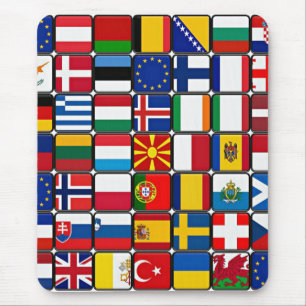 Mousepad Coleção de pavilhões internacionais, pavilhões mun