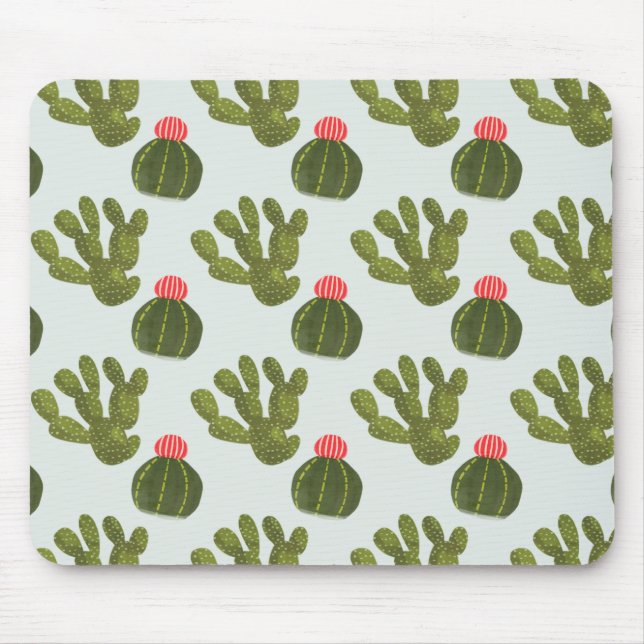 Mousepad Coleção Llamarama | Padrão Cactus Cute (Frente)