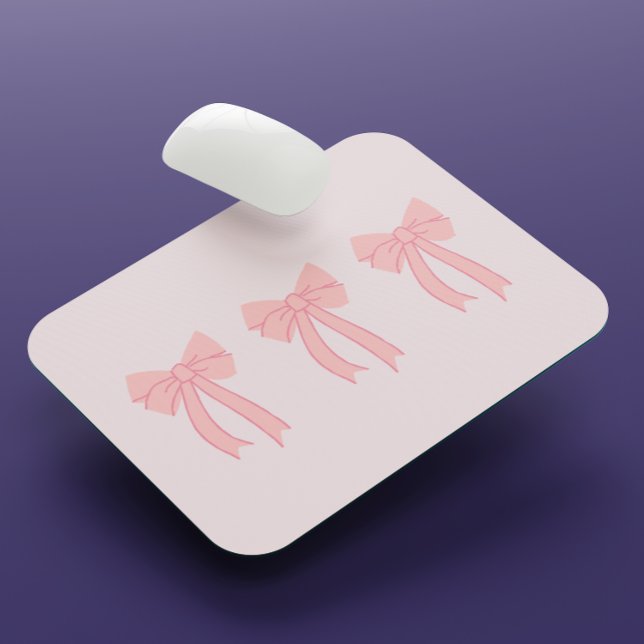 Mousepad Coleta de Arco Minimalista Rosa Girly (Criador carregado)