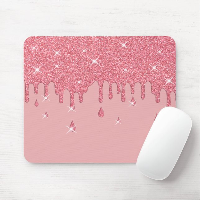 Mousepad Coleta de Efeito Luminoso Rosa e Estilhaços (Com mouse)
