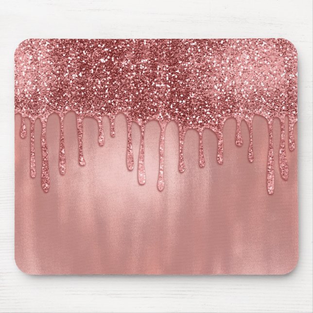 Mousepad Coleta em Unidades Rosa Bonito com Brilho Dourado  (Frente)