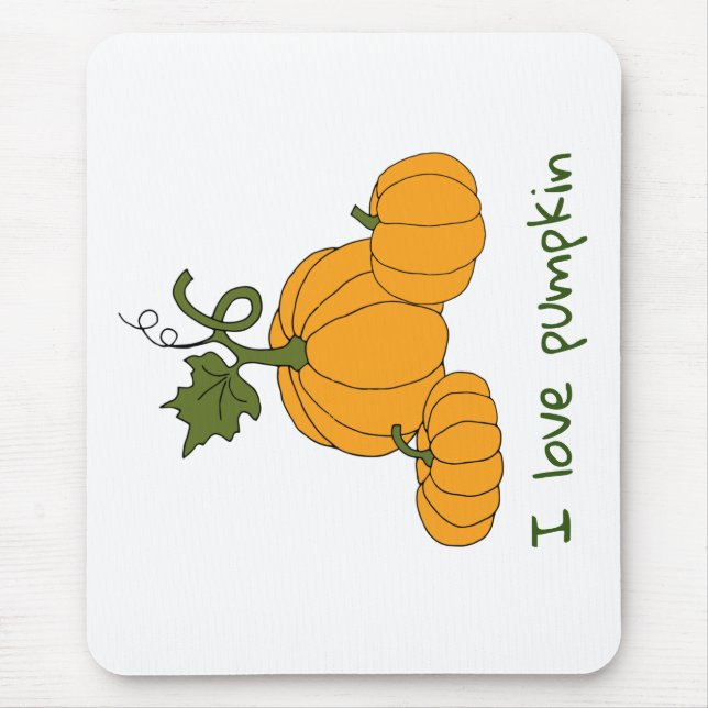 Mousepad Colheita de abóbora laranja Romântica Fofa (Frente)