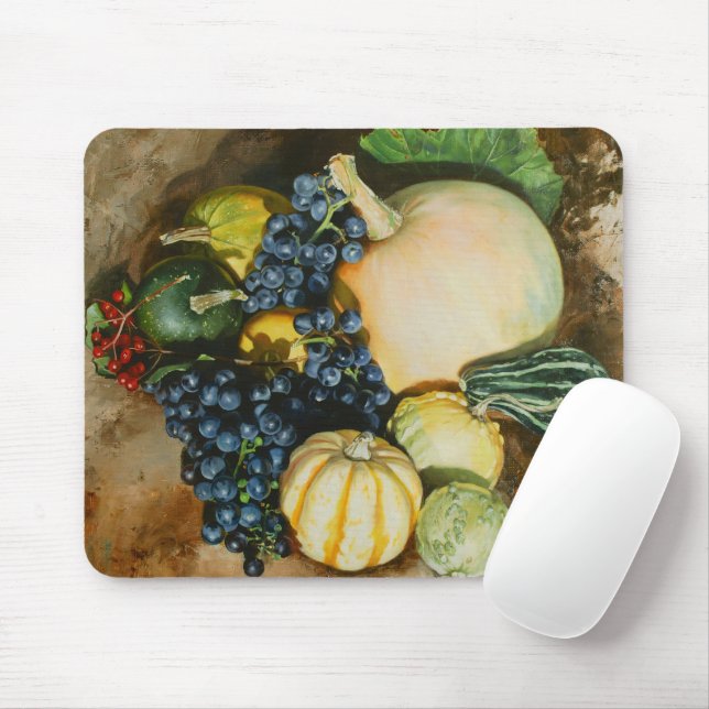 Mousepad Colheita de outono com Pumpkins, Nuvens (Com mouse)