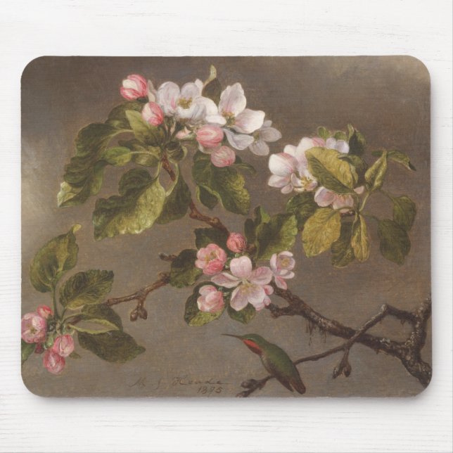Mousepad Colibri e flores de Apple (Frente)