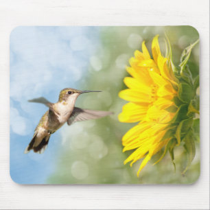 Mousepad Colibri e girassol