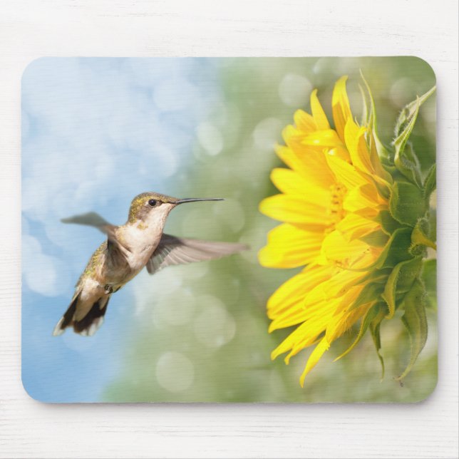 Mousepad Colibri e girassol (Frente)