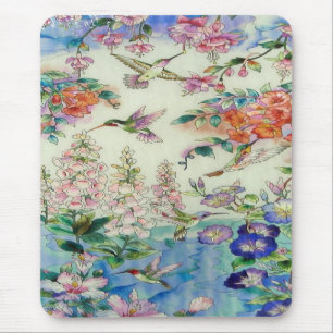 Mousepad Colibris e vitral wow das flores