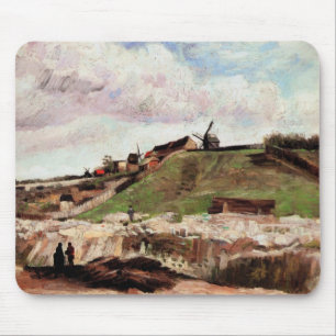 Mousepad Colina de Montmartre com Pedreira por Vincent van