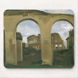 Mousepad Coliseu visto através das arcadas em Roma, Itália