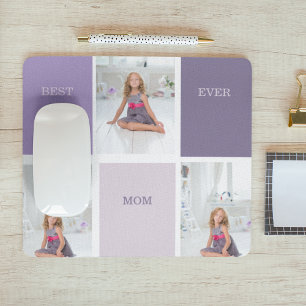 Mousepad Collage Foto Roxa Melhor Mãe Já Presente