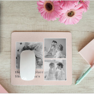 Mousepad Collage Photo Pastel Pink Melhor Presente Avô