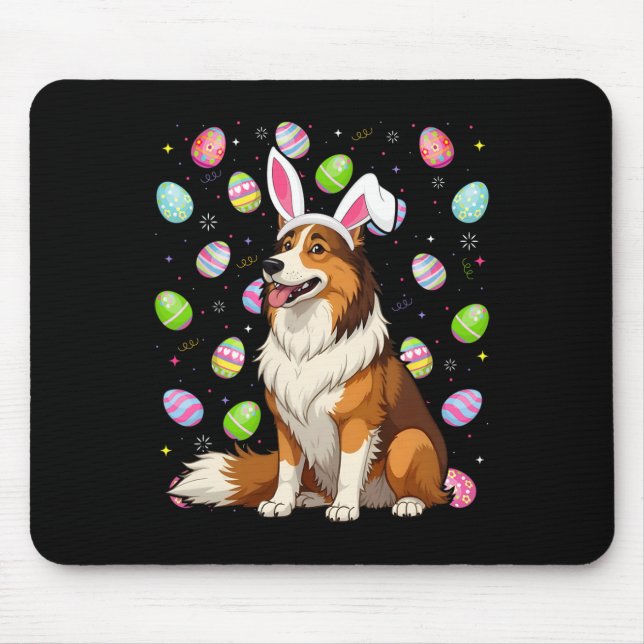 Mousepad Collie Dog Easter Ovo Hunt Cony Ear Páscoa (Frente)