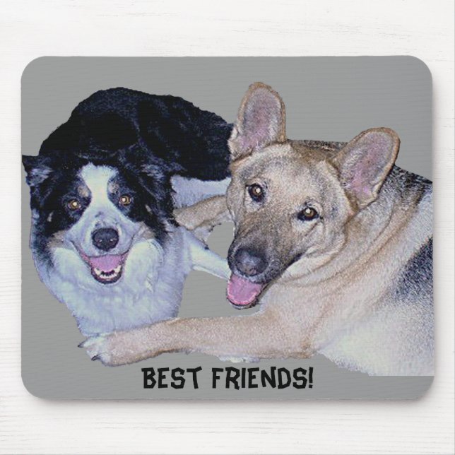 Mousepad Collie & German shepherd da borda dos melhores ami (Frente)