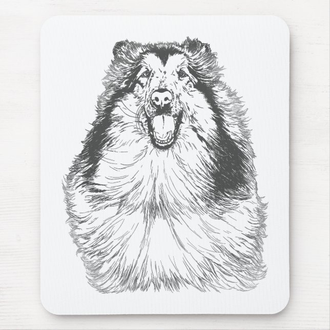 Mousepad Collie Head Study Art (Frente)