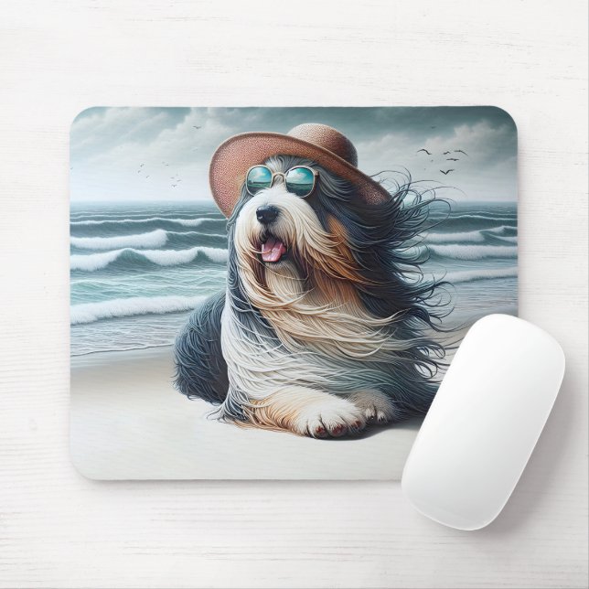 Mousepad Collie, na praia (Com mouse)