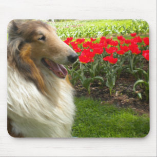 Mousepad Collie na proteção do mouse Tulips