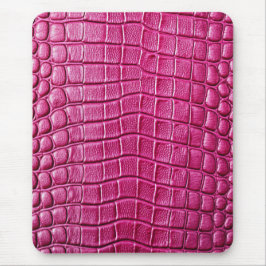 Mousepad Colligador crocodilo rosa Impressão de couro azul 