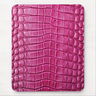 Mousepad Colligador crocodilo rosa Impressão de couro azul