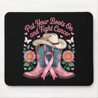 Mousepad Coloque Botas e Combata o Câncer - Câncer de Mama