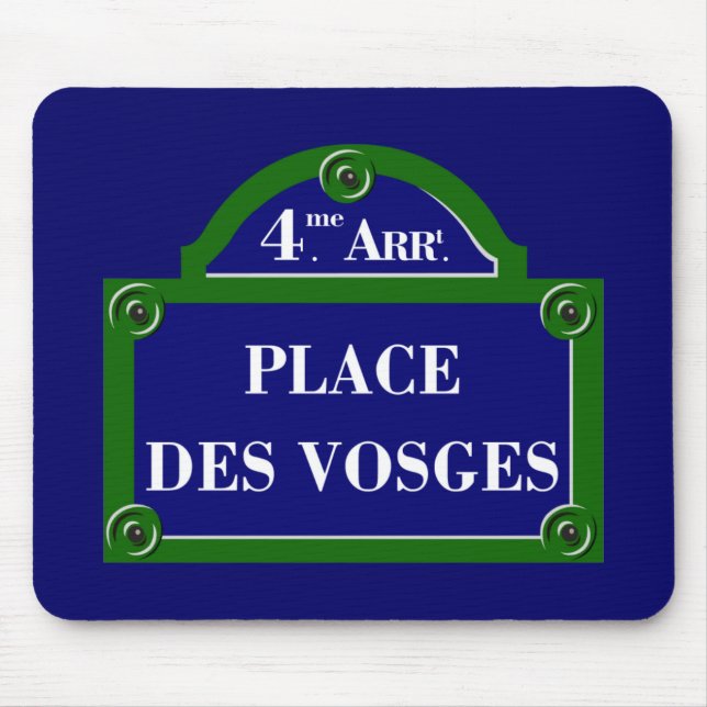 Mousepad Coloque DES Vosges, sinal de rua de Paris (Frente)