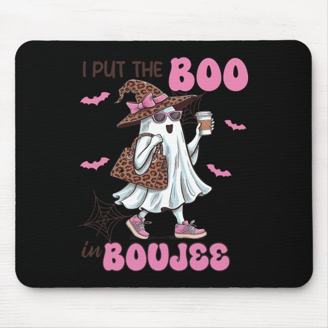 Mousepad Coloque O Boo Em Boujee Halloween, Senhora Fantasm (Frente)