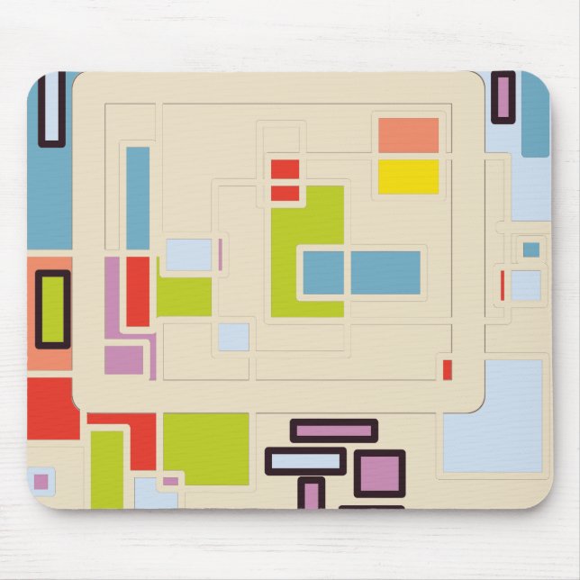 Mousepad Colorful Abstract Geometric Rectangle Pattern Art (Frente)